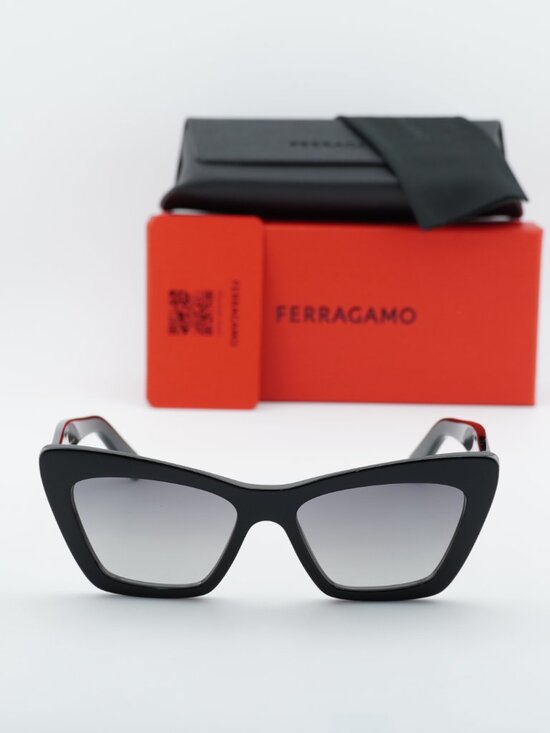 Salvatore Ferragamo SF1081S 001 Cat Eye Sunglasses - Black / Grey main image 5